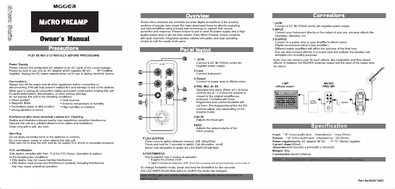 Page n°1 - Manuel utilisateur Mooer Blade