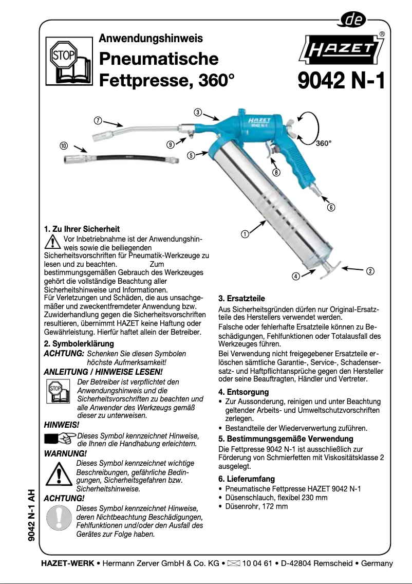 Image de la première page du manuel de l'appareil 9042N-1