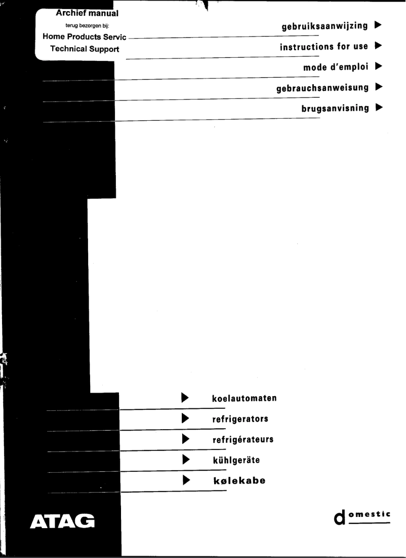 Page 1 de la notice Manuel utilisateur Atag KK853C