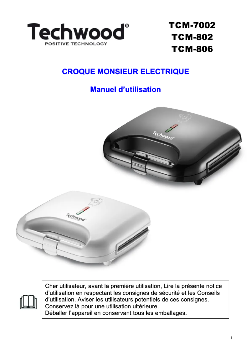 Image de la première page du manuel de l'appareil TGCI-815