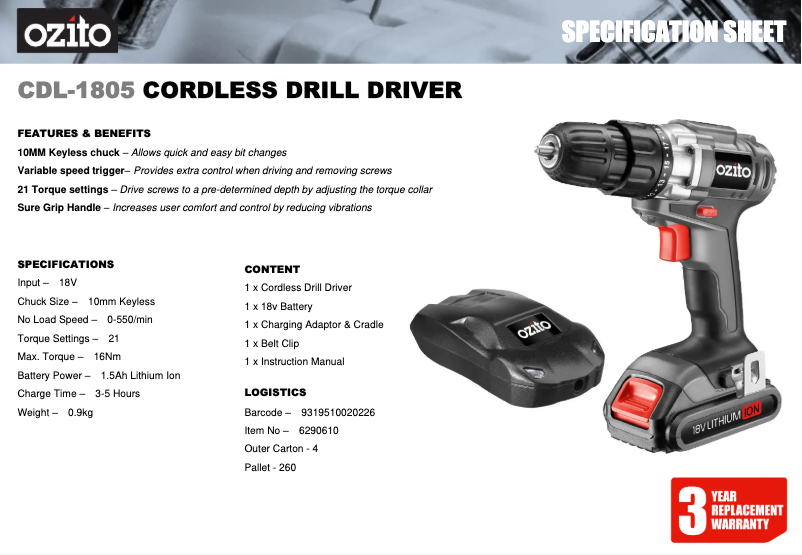 Image de la première page du manuel de l'appareil CDL-1805