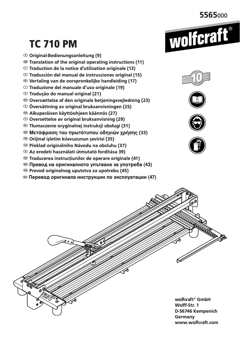Page n°1 - Manuel utilisateur Wolfcraft 5565000