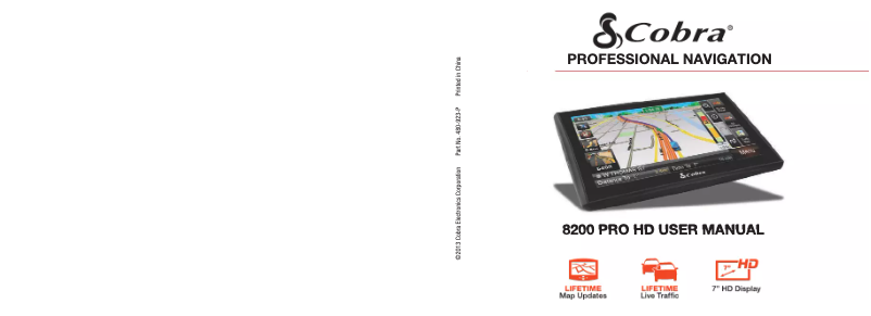 Page n°1 - Manuel utilisateur Cobra 8200 PRO HD