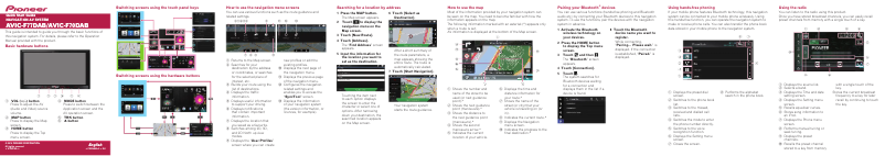 Page 1 de la notice Manuel utilisateur Pioneer AVIC-F77DAB