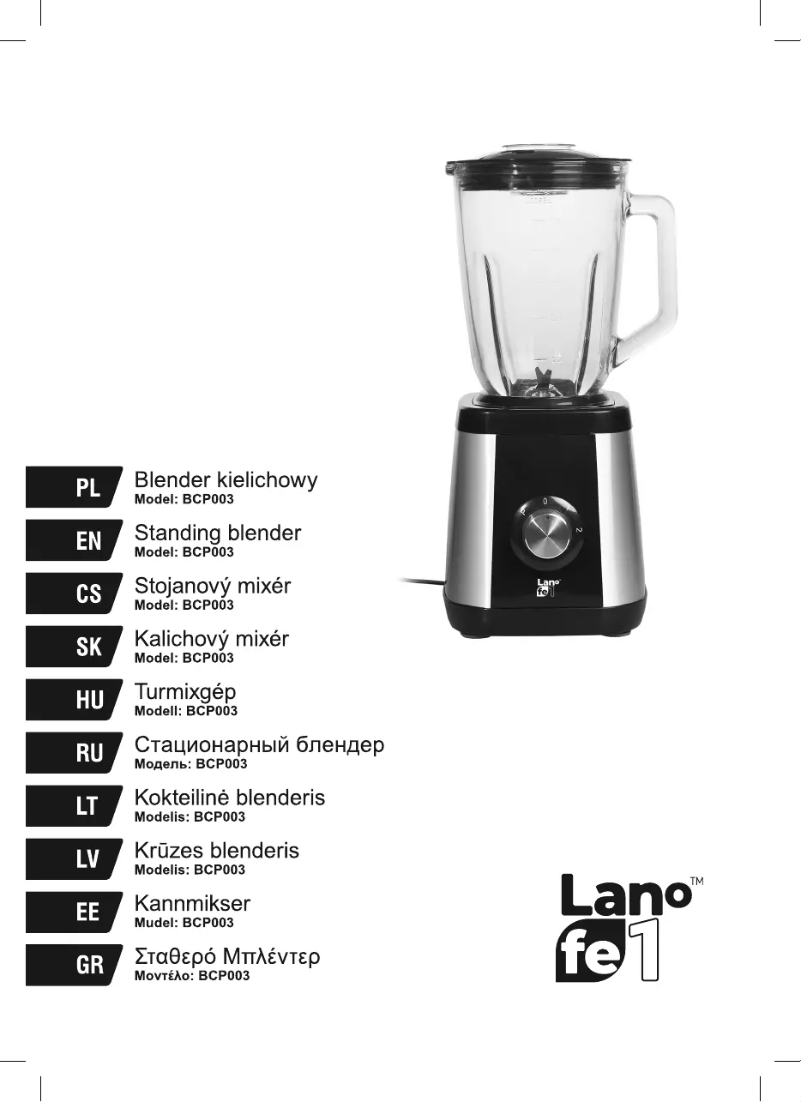 Page 1 de la notice Manuel utilisateur Lafe BCP003