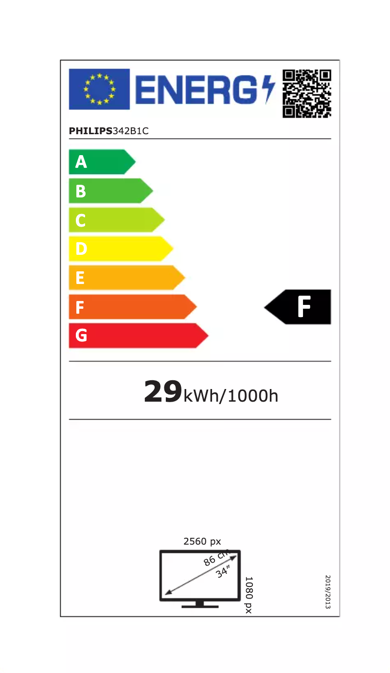 Página 1 del manual Etiqueta energética Philips 342B1C