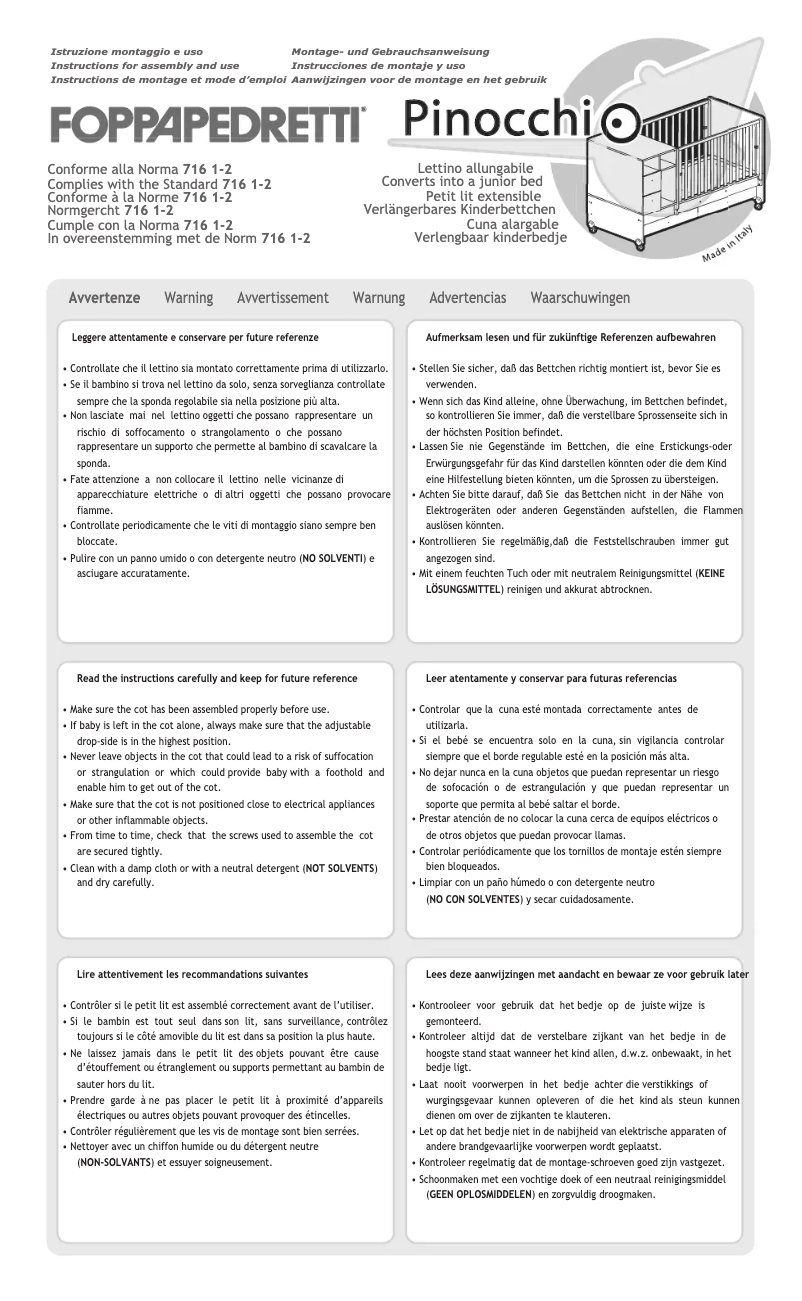 Page n°1 - Manuel utilisateur Foppapedretti Pinocchio