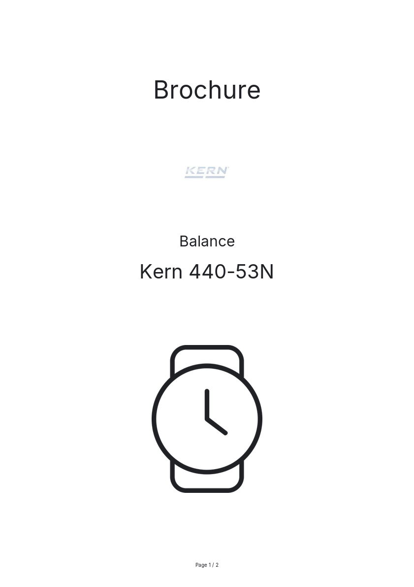 Page n°1 - Brochure Kern 440-53N