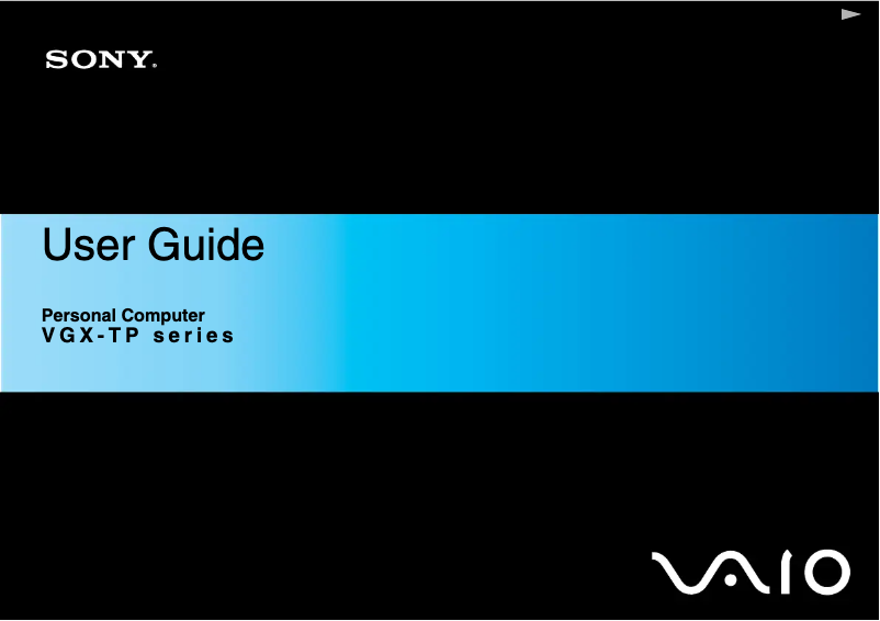 Page n°1 - Manuel utilisateur Sony Vaio VGX-TP3Z
