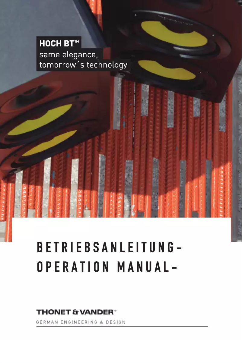 Page 1 de la notice Manuel utilisateur Thonet & Vander HOCH BT