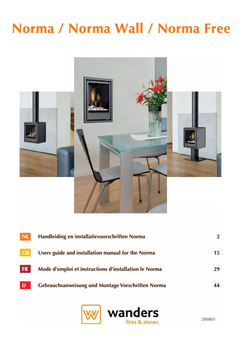 Page n°1 - Manuel utilisateur Wanders Norma Wall