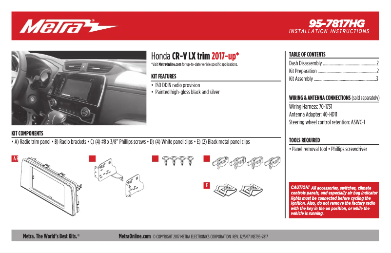 Page n°1 - Guide d'installation Metra 95-7817HG