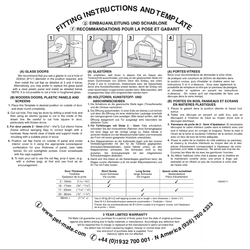 Page 1 de la notice Manuel utilisateur Cat Mate 210W Glass