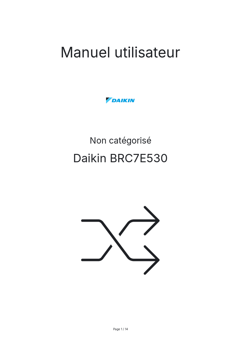 Page n°1 - Manuel utilisateur Daikin BRC7E530