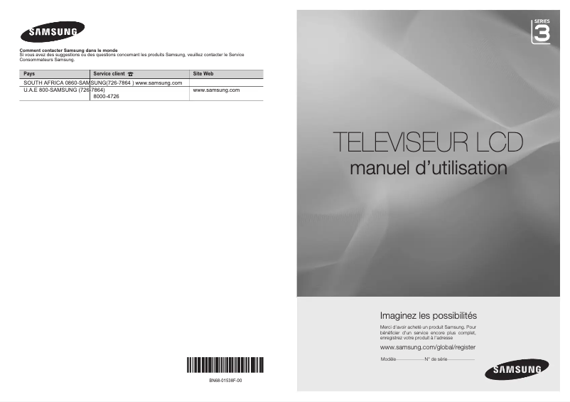 Page n°1 - Manuel utilisateur Samsung LA32A330J1