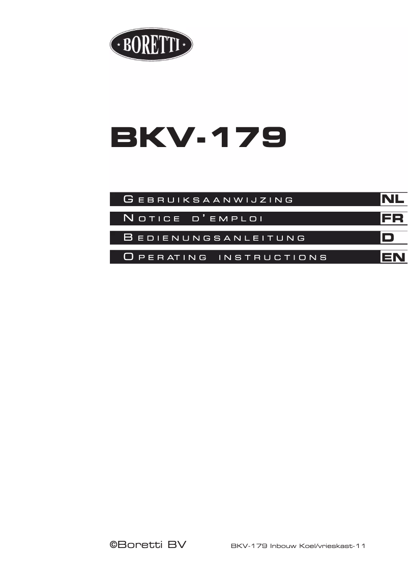 Image de la première page du manuel de l'appareil BKV179