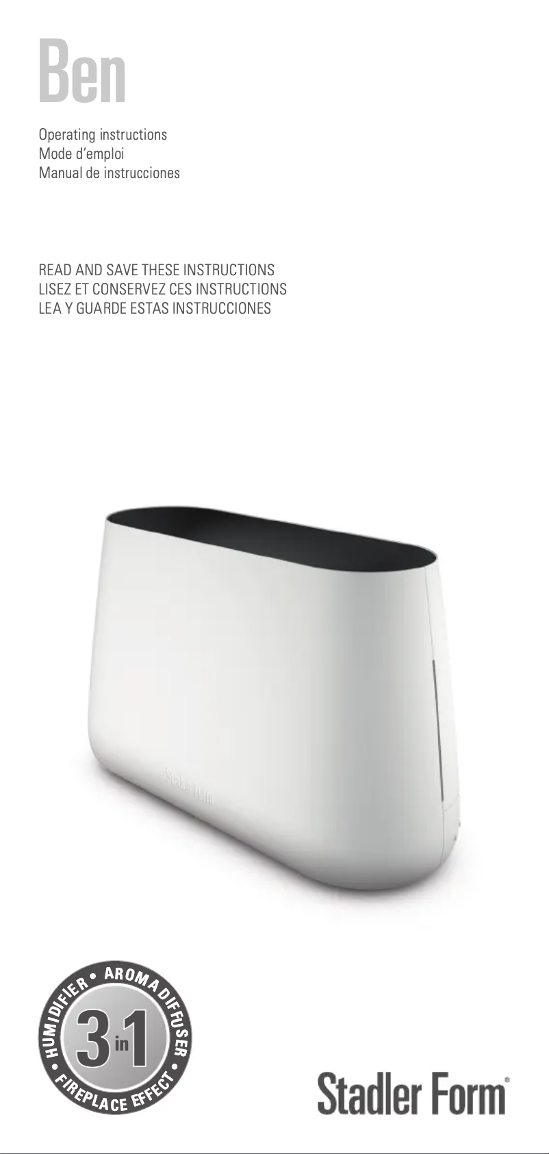 Page 1 de la notice Manuel utilisateur Stadler Form Ben