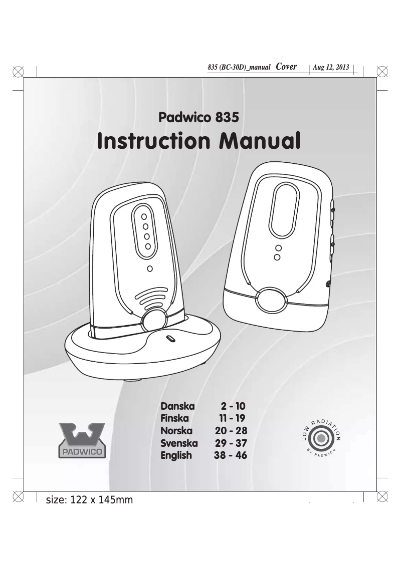 Page 1 de la notice Manuel utilisateur Padwico 835