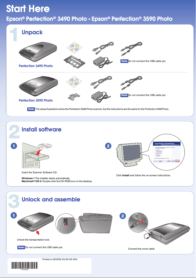 Imagen de la primera página del manual del dispositivo Perfection 3590 Photo