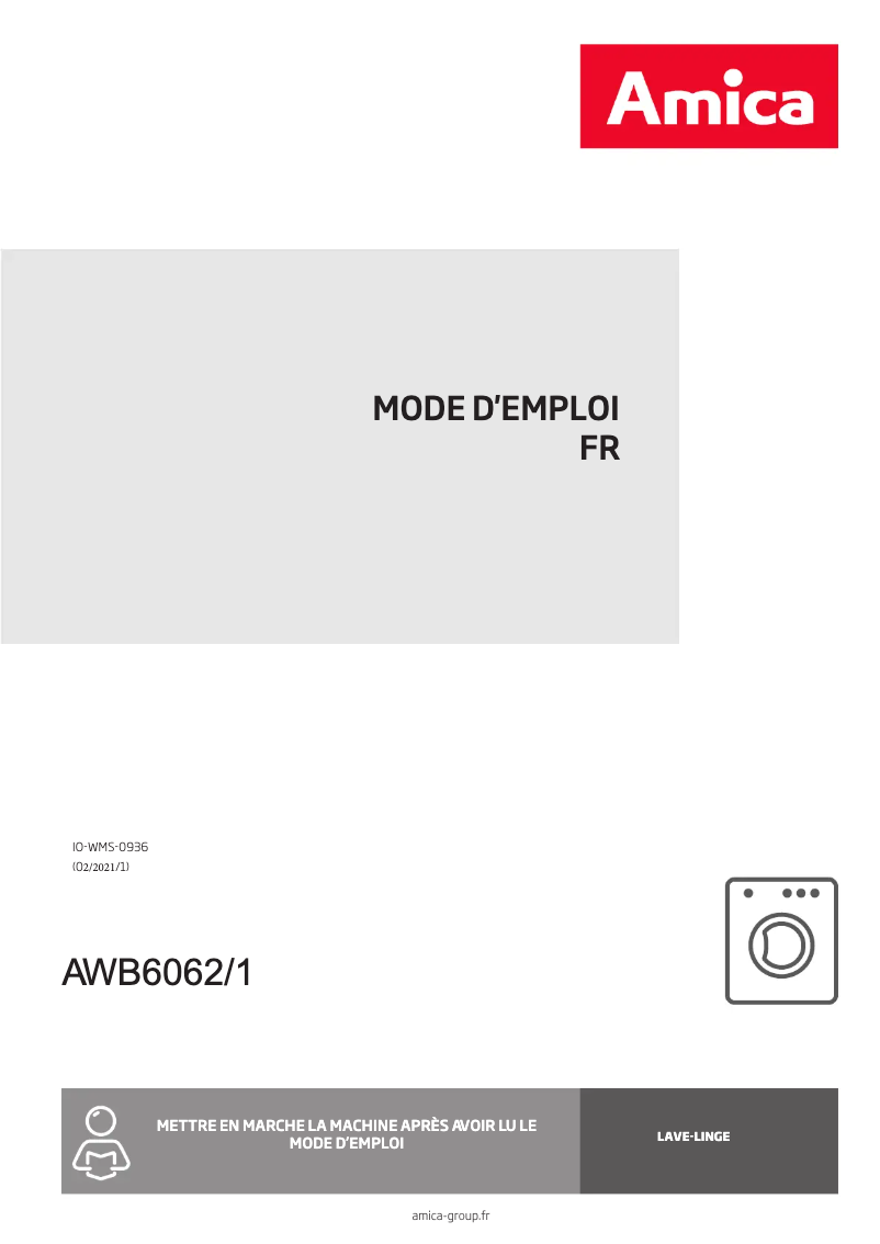 Image de la première page du manuel de l'appareil AWB6062/1