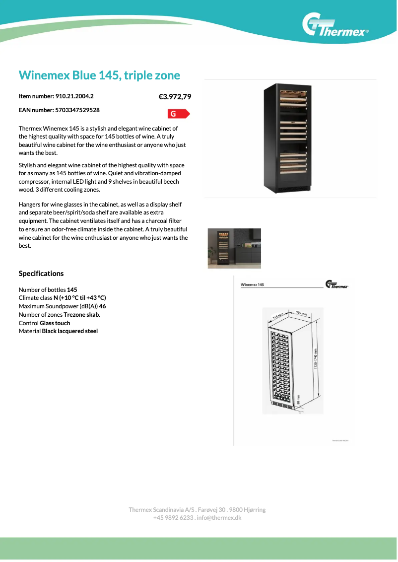 Imagen de la primera página del manual del dispositivo Winemex Blue 145