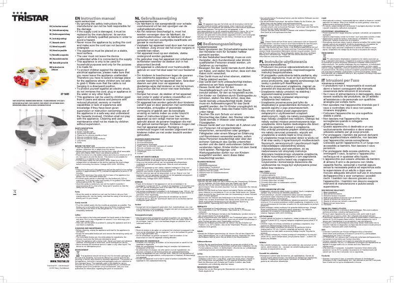 Page 1 de la notice Manuel utilisateur TriStar CF-1605