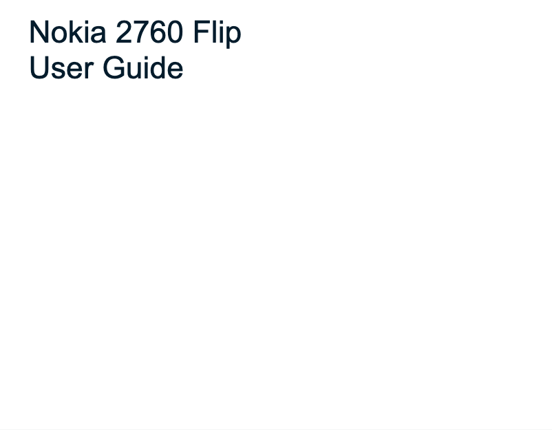 Page 1 de la notice Manuel utilisateur Nokia 2760 Flip