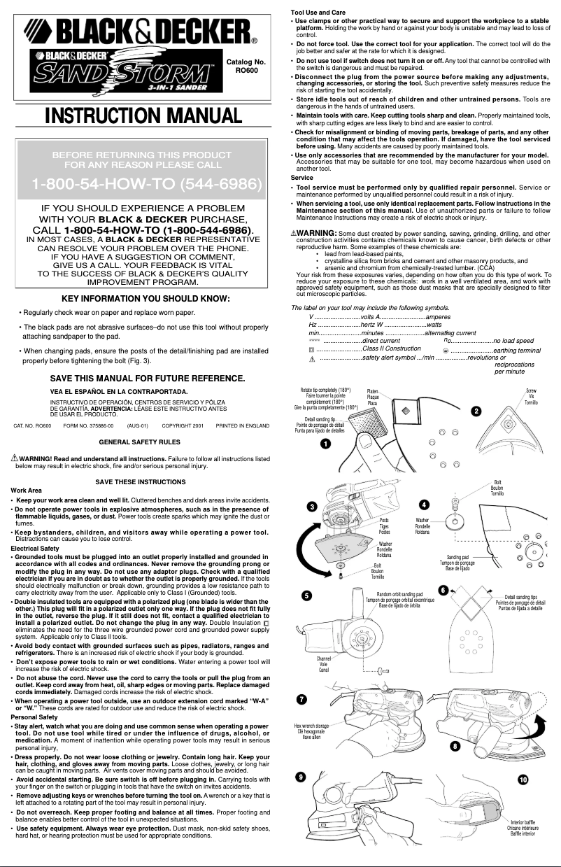 Página 1 del manual Manual de usuario Black & Decker RO600