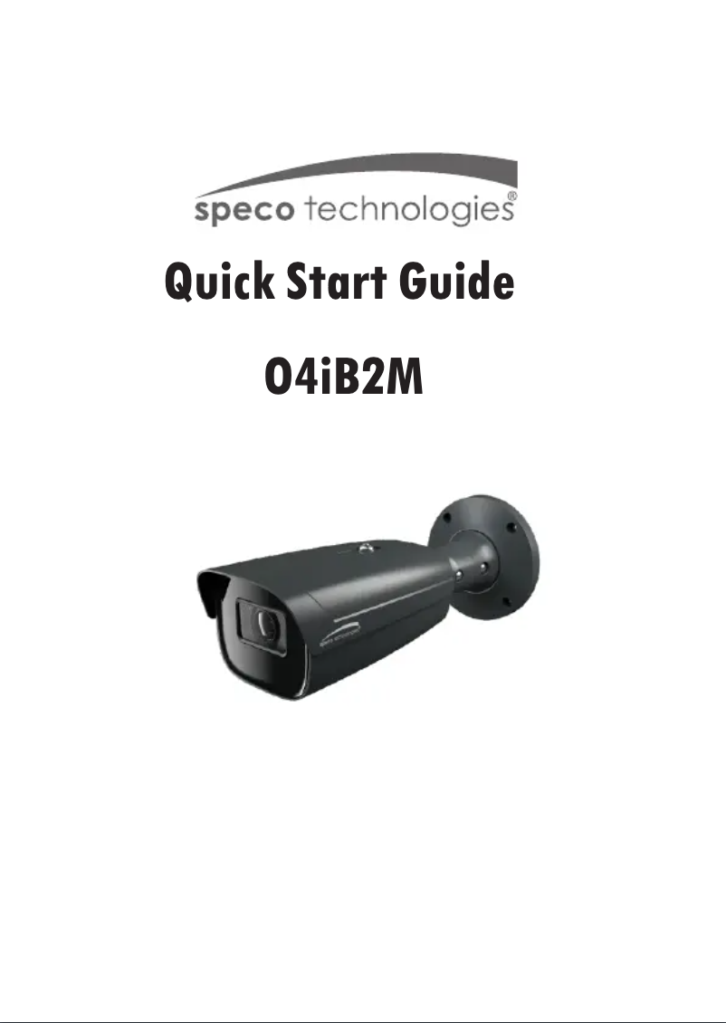 Page 1 de la notice Guide de démarrage rapide Speco Technologies O4iB2M