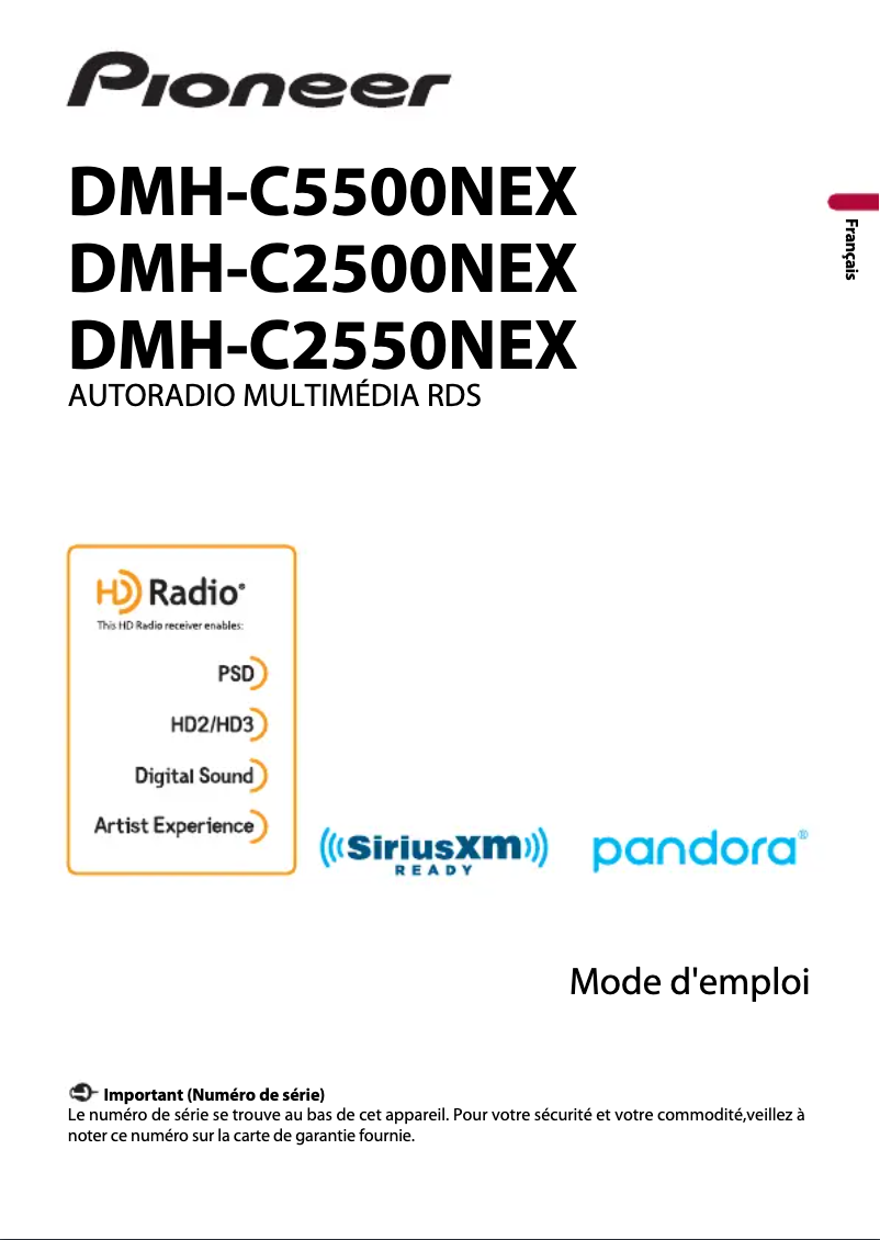 Page n°1 - Manuel utilisateur Pioneer DMH-C2500NEX