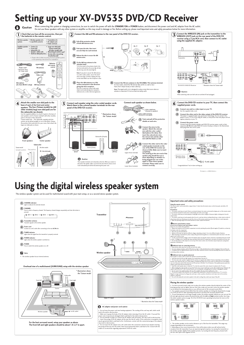 Page n°1 - Manuel utilisateur Pioneer DCS-535