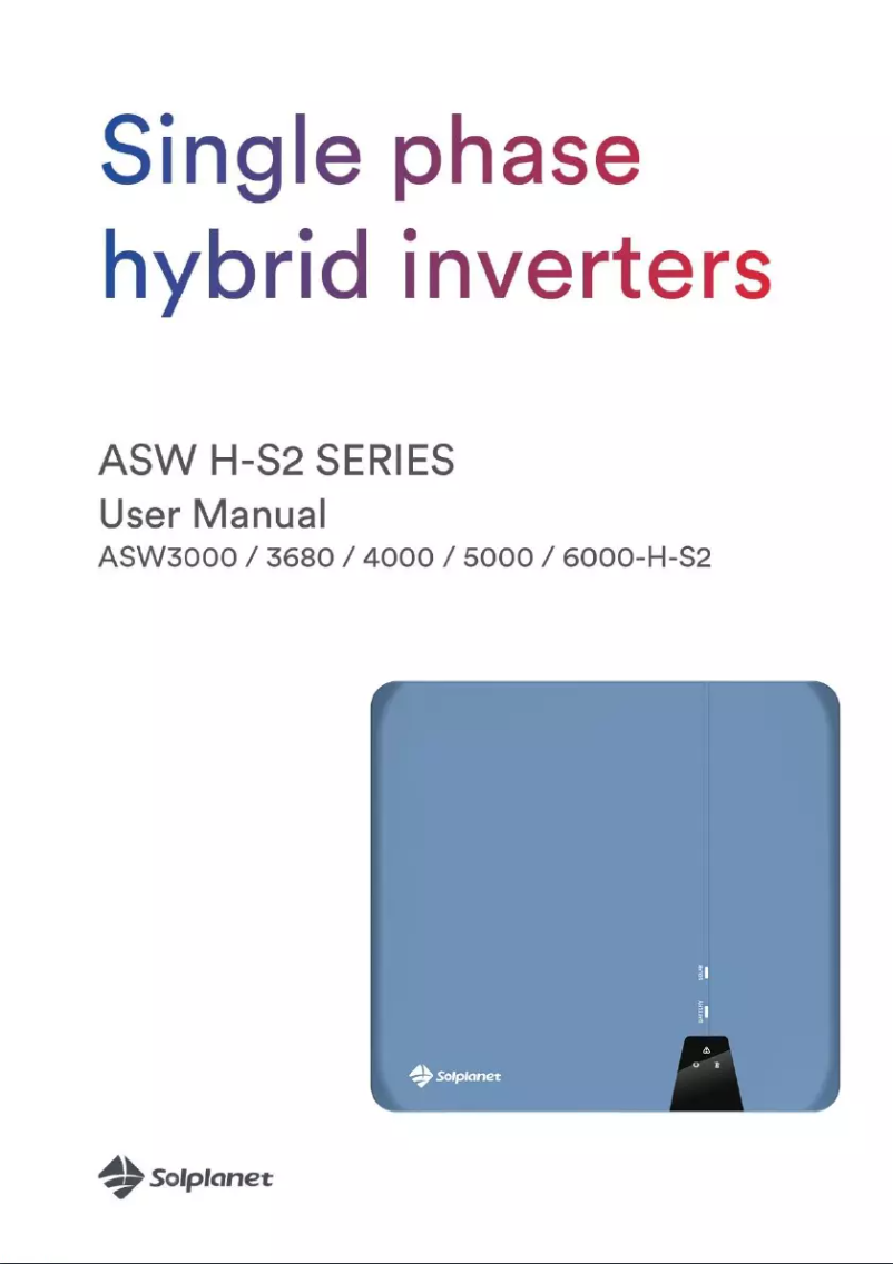 Page n°1 - Manuel utilisateur Solplanet ASW4000H-S2