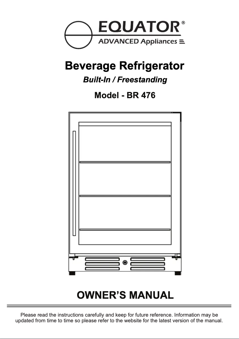 Page n°1 - Manuel utilisateur Equator BR476