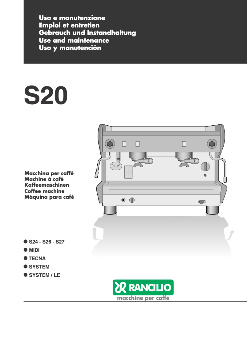 Page n°1 - Manuel utilisateur Rancilio S24