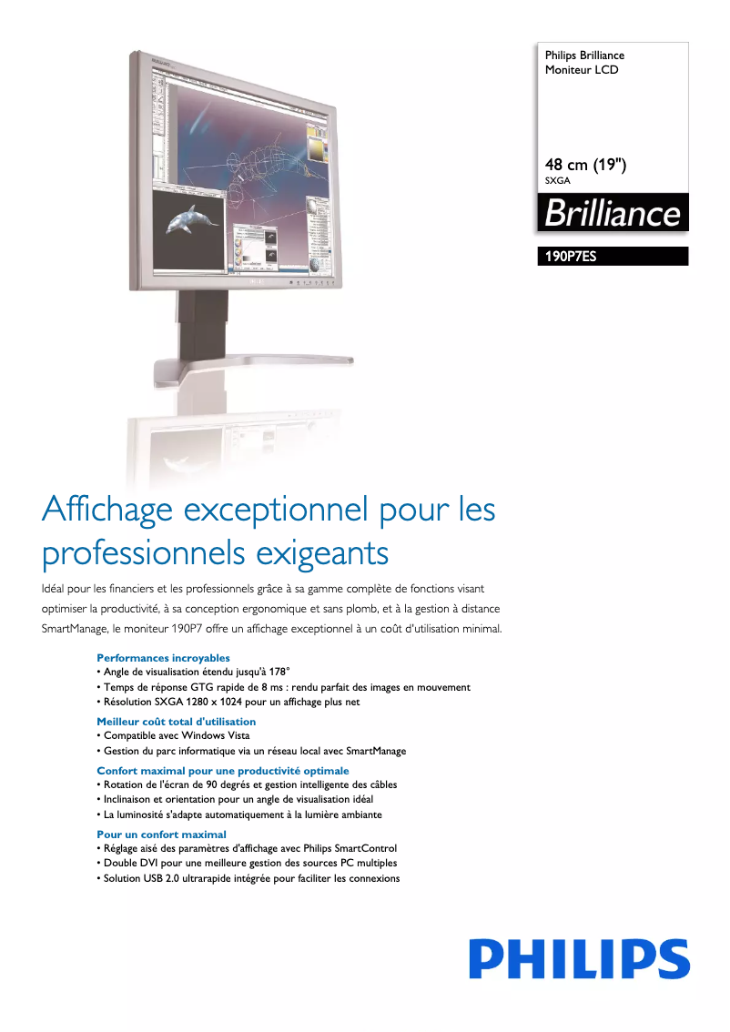 Page n°1 - Fiche technique Philips 200P7EB