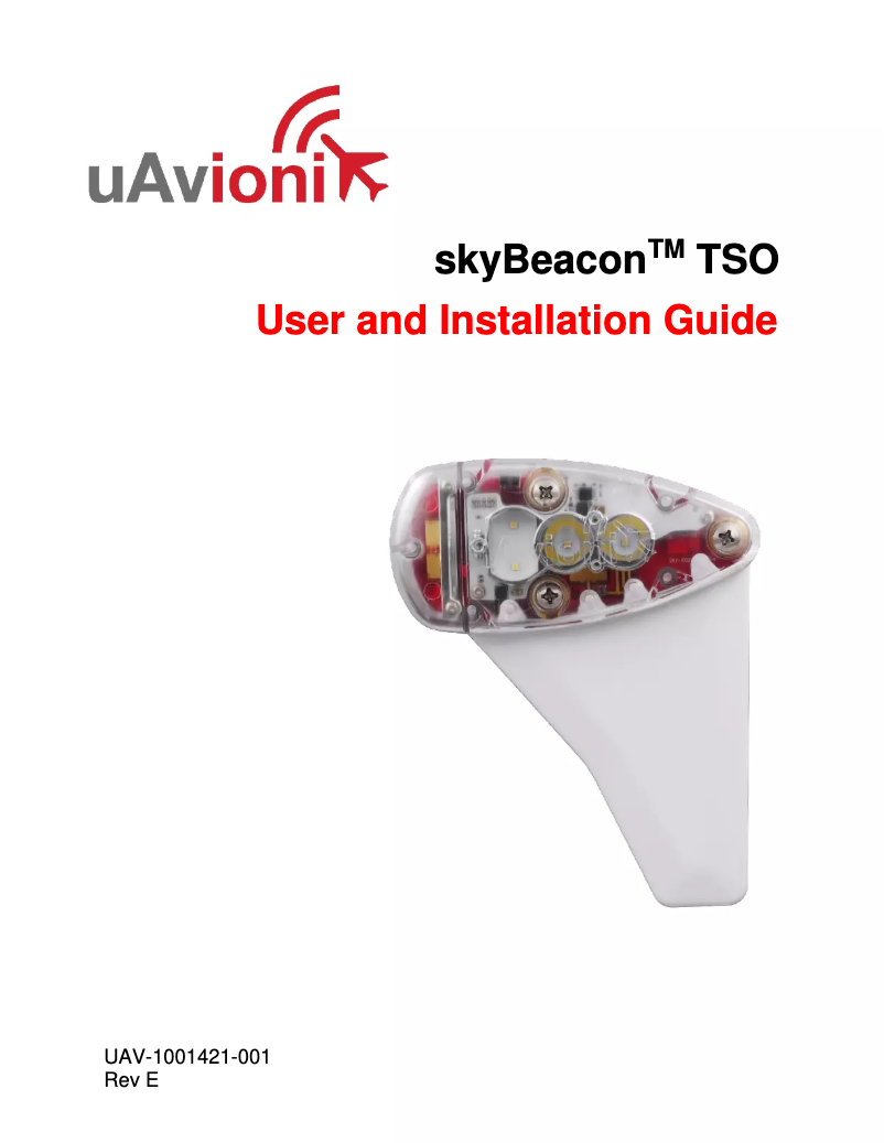 Page 1 de la notice Manuel utilisateur uAvionix skyBeacon TSO