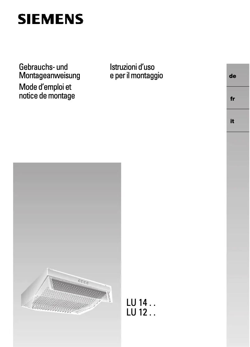 Page 1 de la notice Manuel utilisateur Siemens LU14142CH