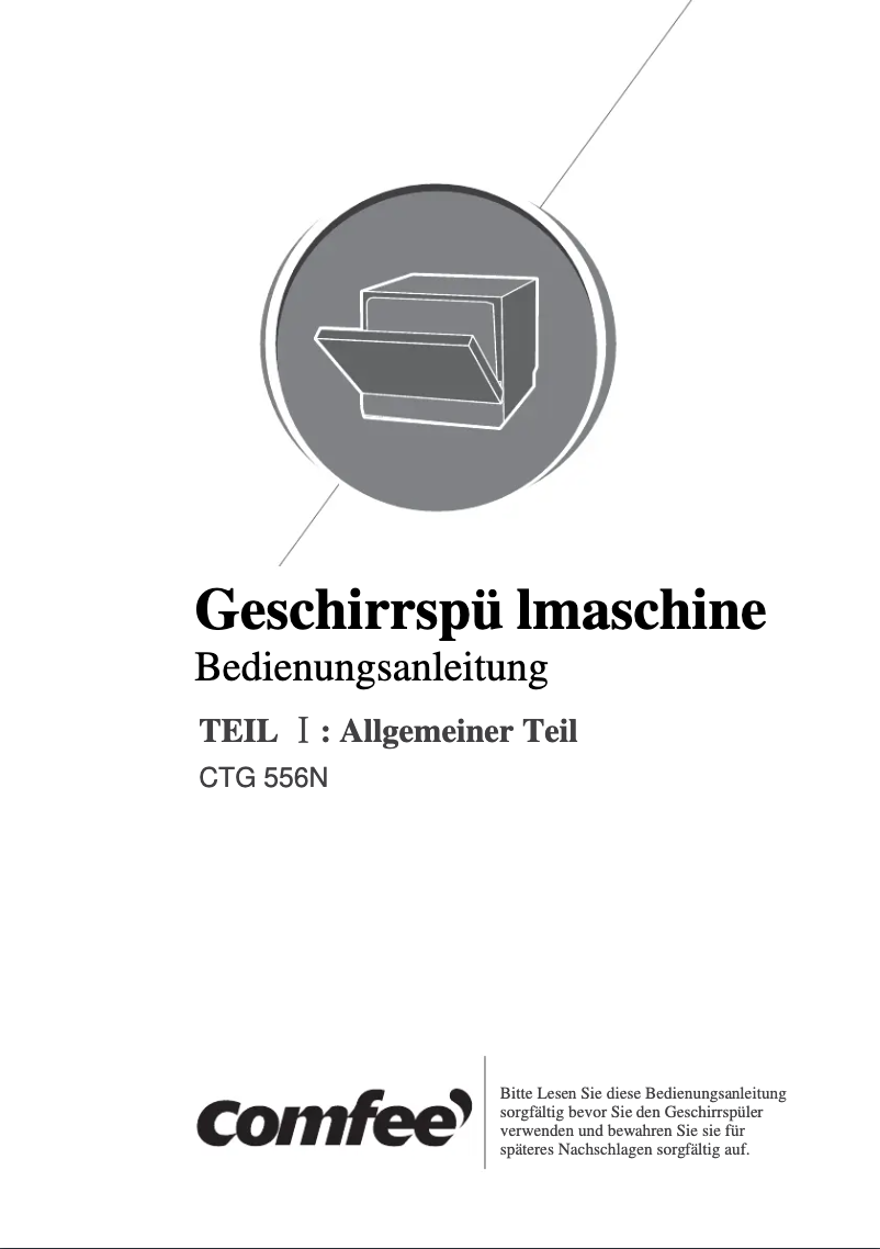 Page 1 de la notice Manuel utilisateur Comfee CTG 556N