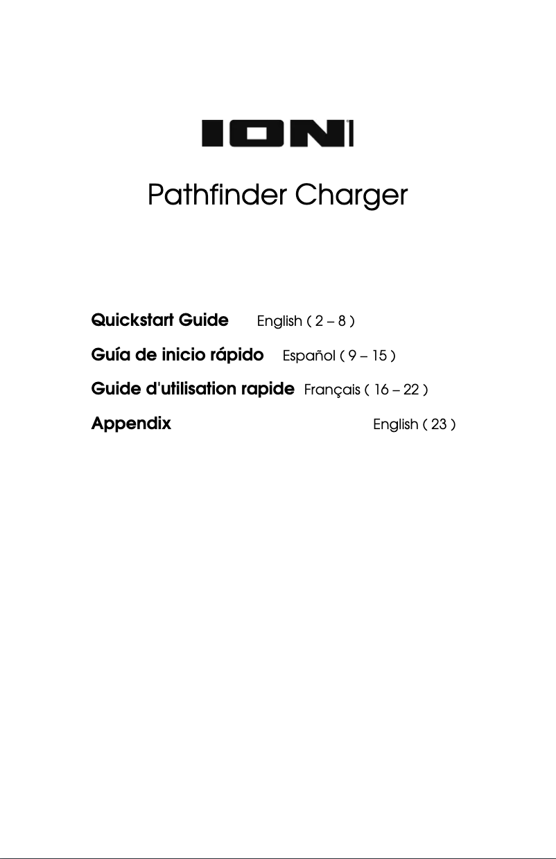 Page n°1 - Manuel utilisateur ION Pathfinder Charger