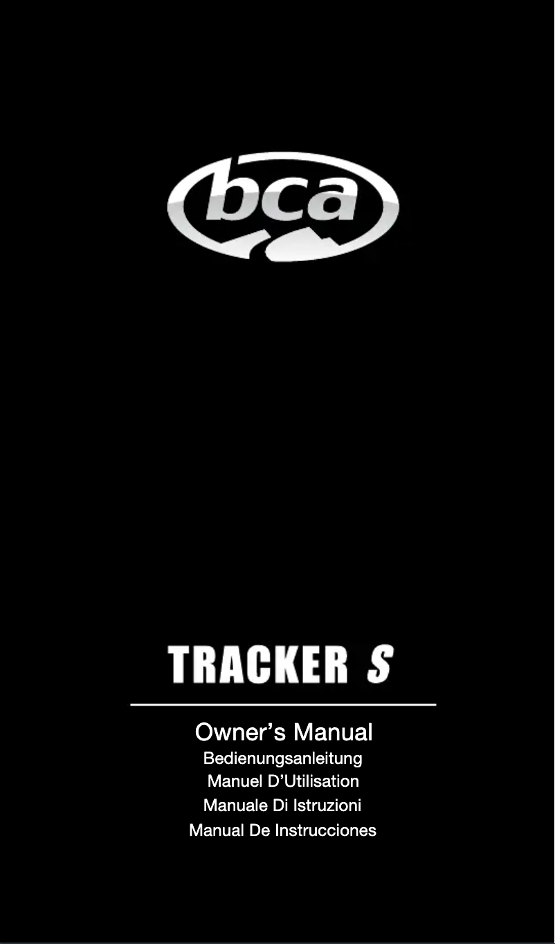 Page 1 de la notice Manuel utilisateur BCA Tracker S