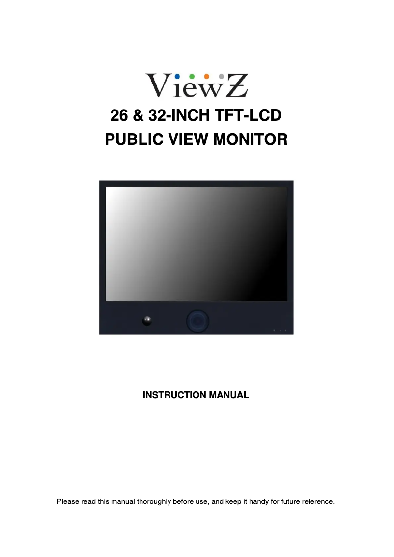 Page 1 de la notice Manuel utilisateur ViewZ VZ-26PVMX