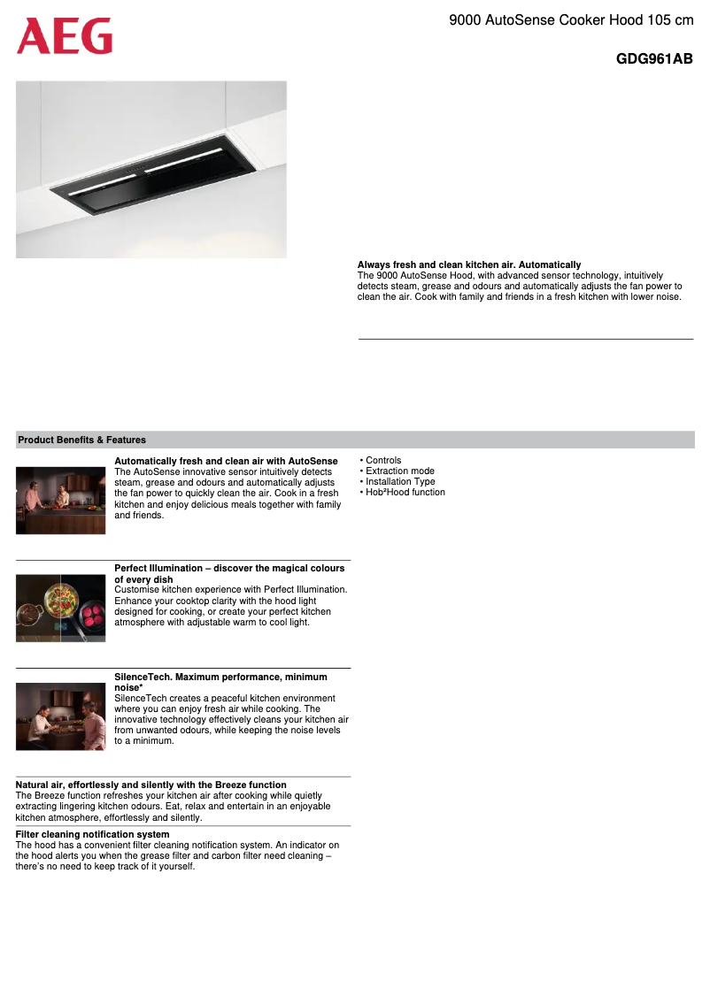 Page n°1 - Fiche technique AEG GDG961AB