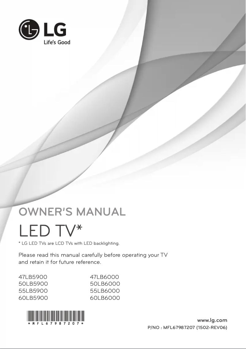 Image de la première page du manuel de l'appareil 47LB5900