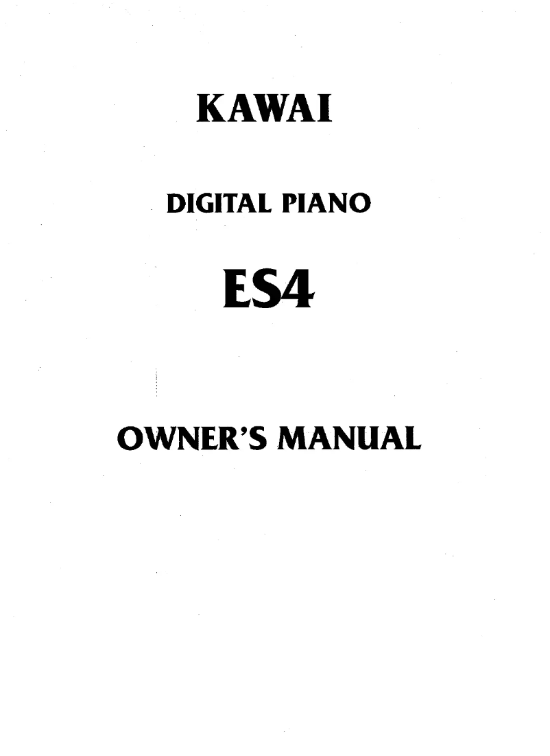Page n°1 - Manuel utilisateur Kawai ES4