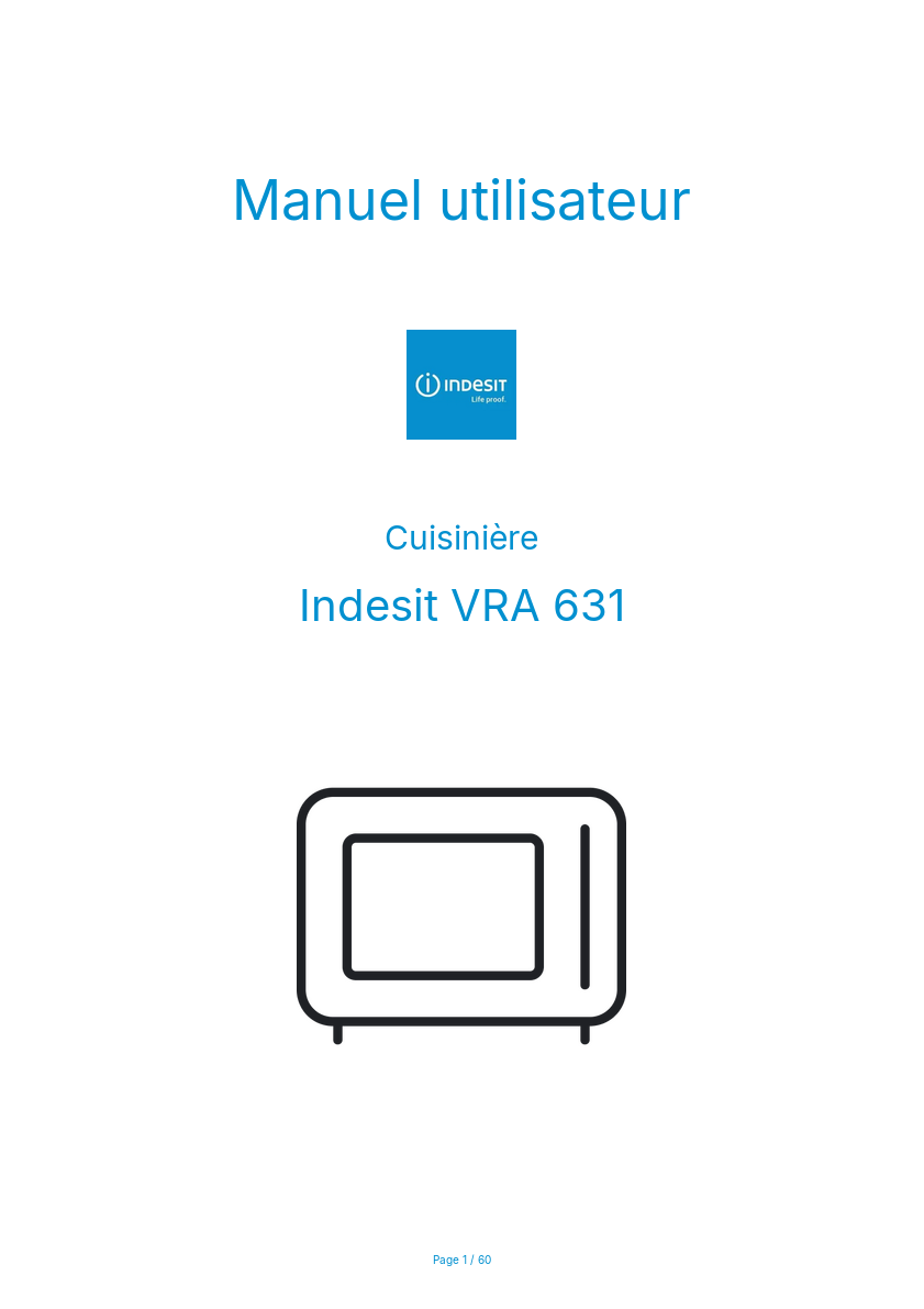Page n°1 - Manuel utilisateur Indesit VRA 631