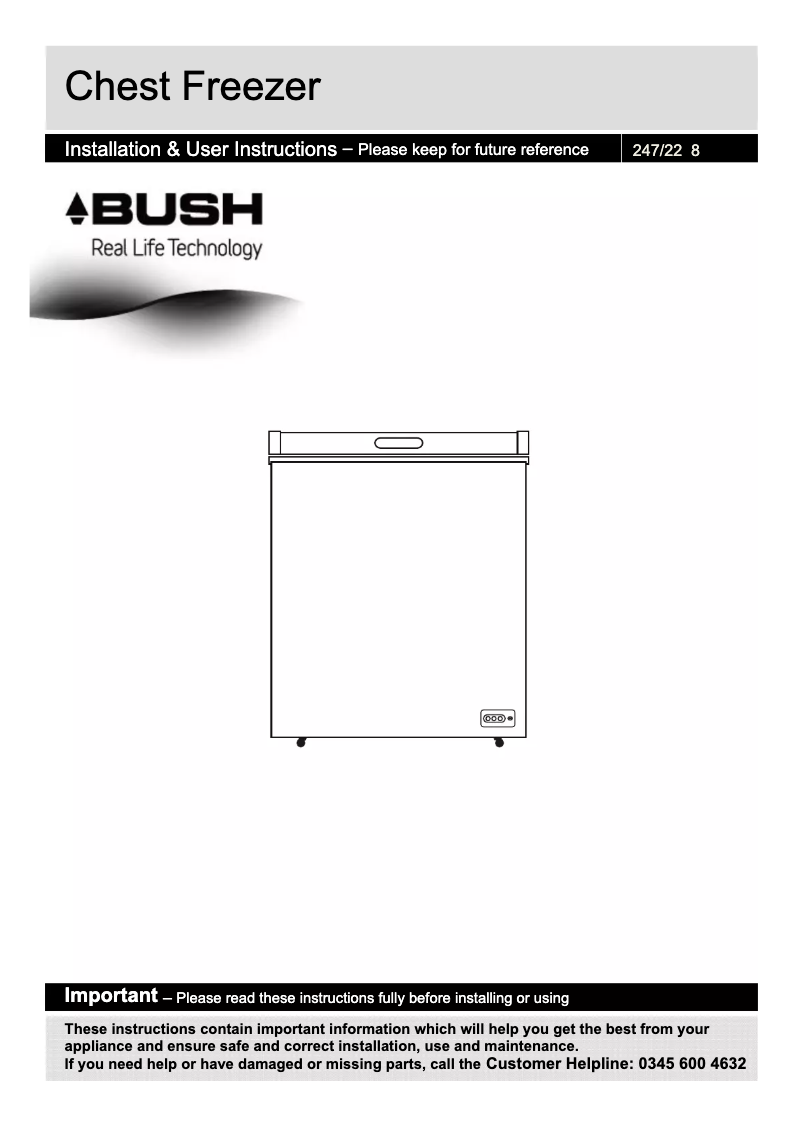 Page n°1 - Manuel utilisateur Bush BCF198L