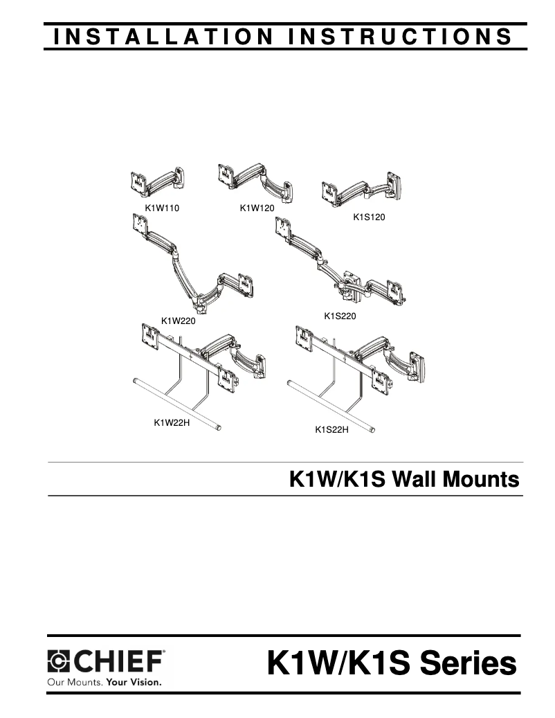 Page n°1 - Manuel utilisateur Chief K1W110B
