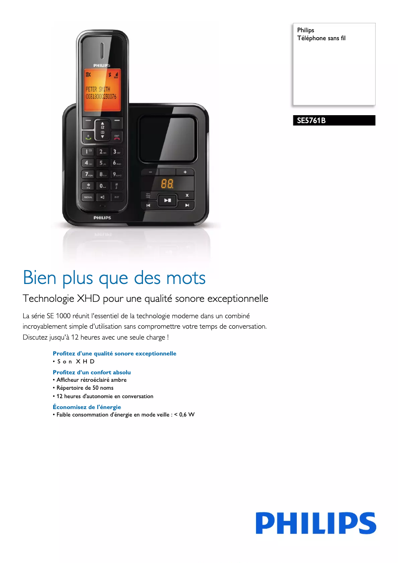 First page image of the manual for SE5761B