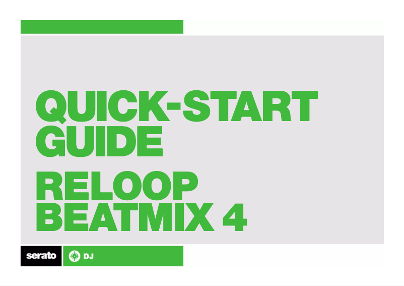 Page 1 de la notice Manuel utilisateur Serato Reloop Beatmix 4 DJ