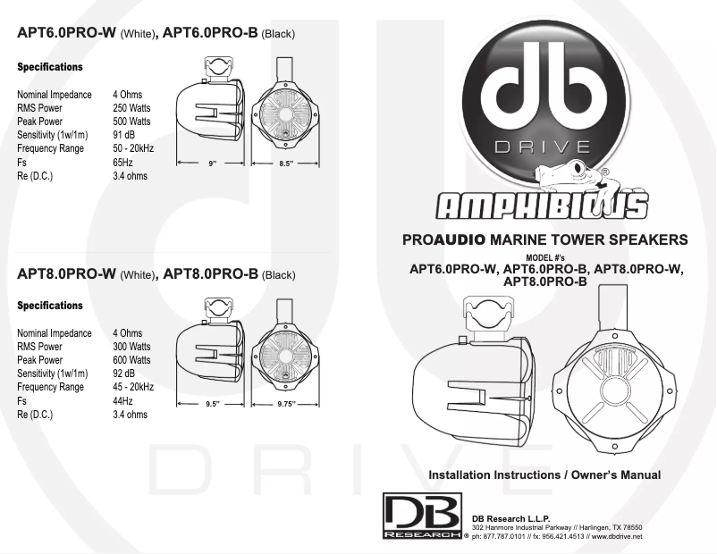 Image de la première page du manuel de l'appareil Pro Audio APT6.0Pro-B